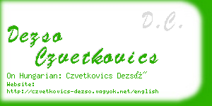 dezso czvetkovics business card